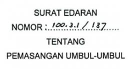 SE Tentang Pemasangan Umbul-umbul